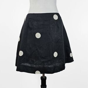 Aston Studio Trixie Linen Milk Dot Polka Dot Size 12 Mini Skirt